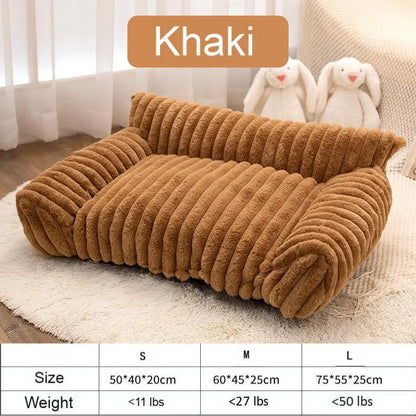 Fluffy Fleece Pet Sofa Bed with 4 Styles, Premium Soft Fluffy Sofas, Thick Mat, Outdoor Dog Bed, Washable Pet, Soft Cozy, Removable Washable Cover, All-Season Cozy for Indoor Cats, Suitable for Outdoor Use