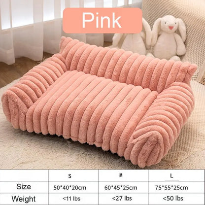 Fluffy Fleece Pet Sofa Bed with 4 Styles, Premium Soft Fluffy Sofas, Thick Mat, Outdoor Dog Bed, Washable Pet, Soft Cozy, Removable Washable Cover, All-Season Cozy for Indoor Cats, Suitable for Outdoor Use