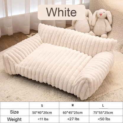 Fluffy Fleece Pet Sofa Bed with 4 Styles, Premium Soft Fluffy Sofas, Thick Mat, Outdoor Dog Bed, Washable Pet, Soft Cozy, Removable Washable Cover, All-Season Cozy for Indoor Cats, Suitable for Outdoor Use