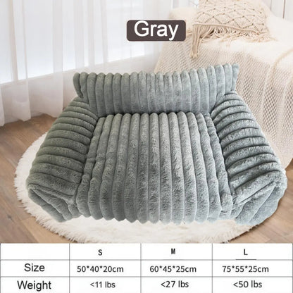 Fluffy Fleece Pet Sofa Bed with 4 Styles, Premium Soft Fluffy Sofas, Thick Mat, Outdoor Dog Bed, Washable Pet, Soft Cozy, Removable Washable Cover, All-Season Cozy for Indoor Cats, Suitable for Outdoor Use